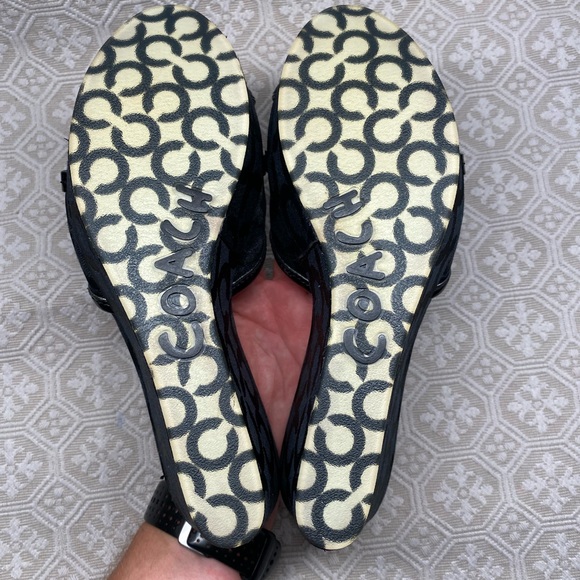 Coach Carissa Black Canvas Logo Wedges - Picture 7 of 9